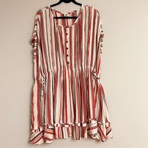 Viscose Striped Button-Down Dress. Pit to pit= 28”